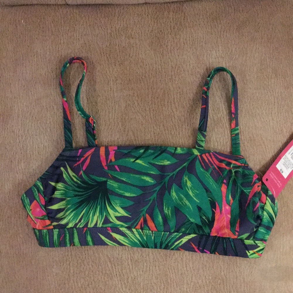 NWT Xhilaration Bikini Top With Leaf Print Size X-Small - Picture 2 of 6